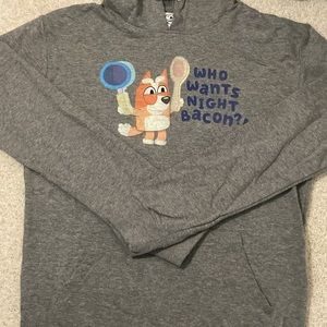 Bluey “Who wants night bacon?” Hoodie, size S